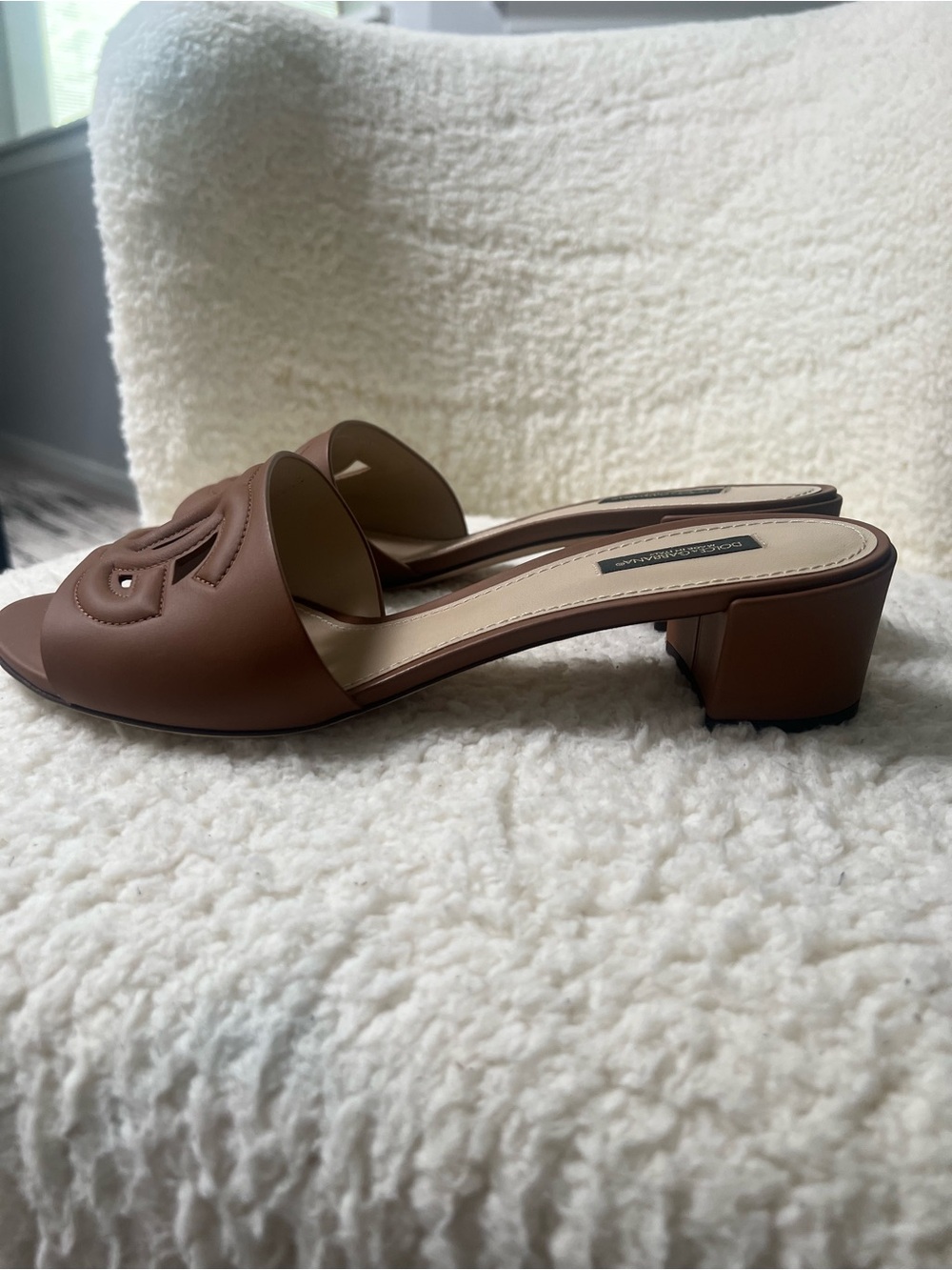 Dolce & Gabbana Brown Leather Slide Sandals - Picture 12 of 15